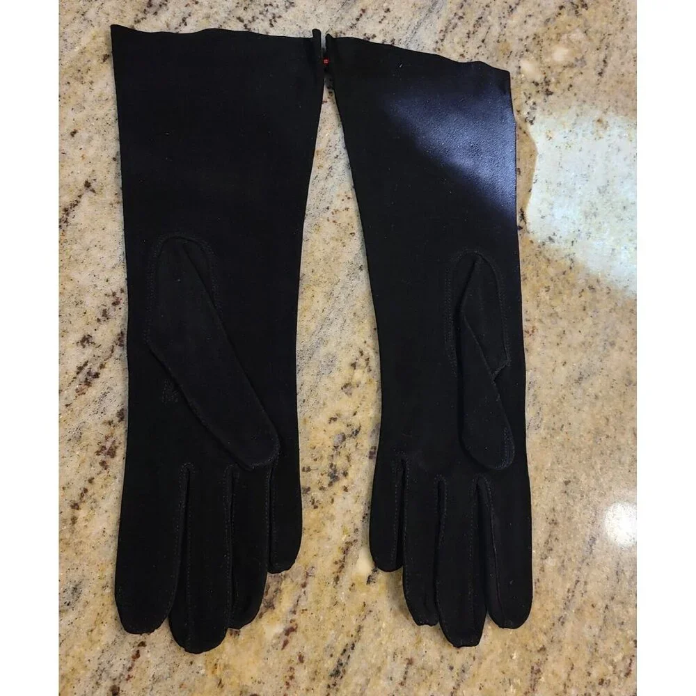 New! Vintage Size S 6.5 Black Thin Suede 11.5